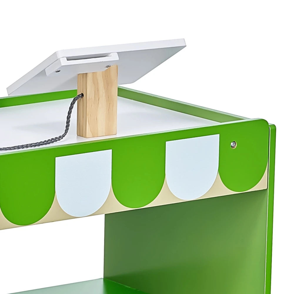 Wooden Grocery Store Playset – Pretend Market Stand for Kids