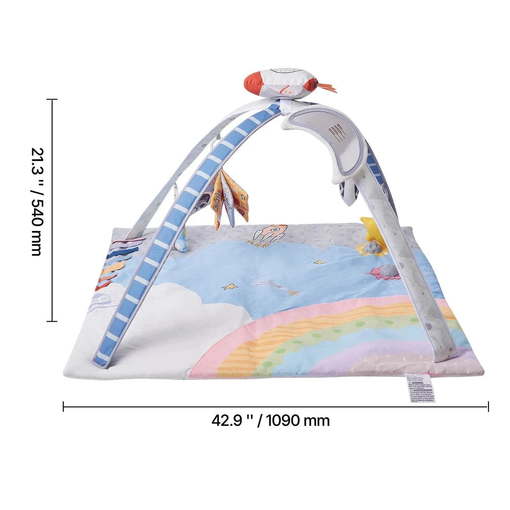 Space-Themed Baby Activity Mat – Sensory Play Gym with Musical Rocket