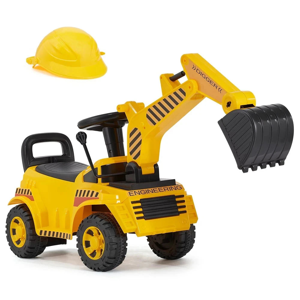 Toddler Ride-On Push Car – Excavator-Themed Ride-On Racer