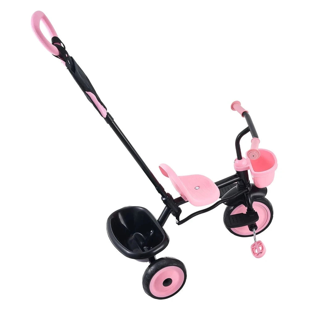 Convertible Toddler Tricycle – Push-Handle Trike with Stroller Mode