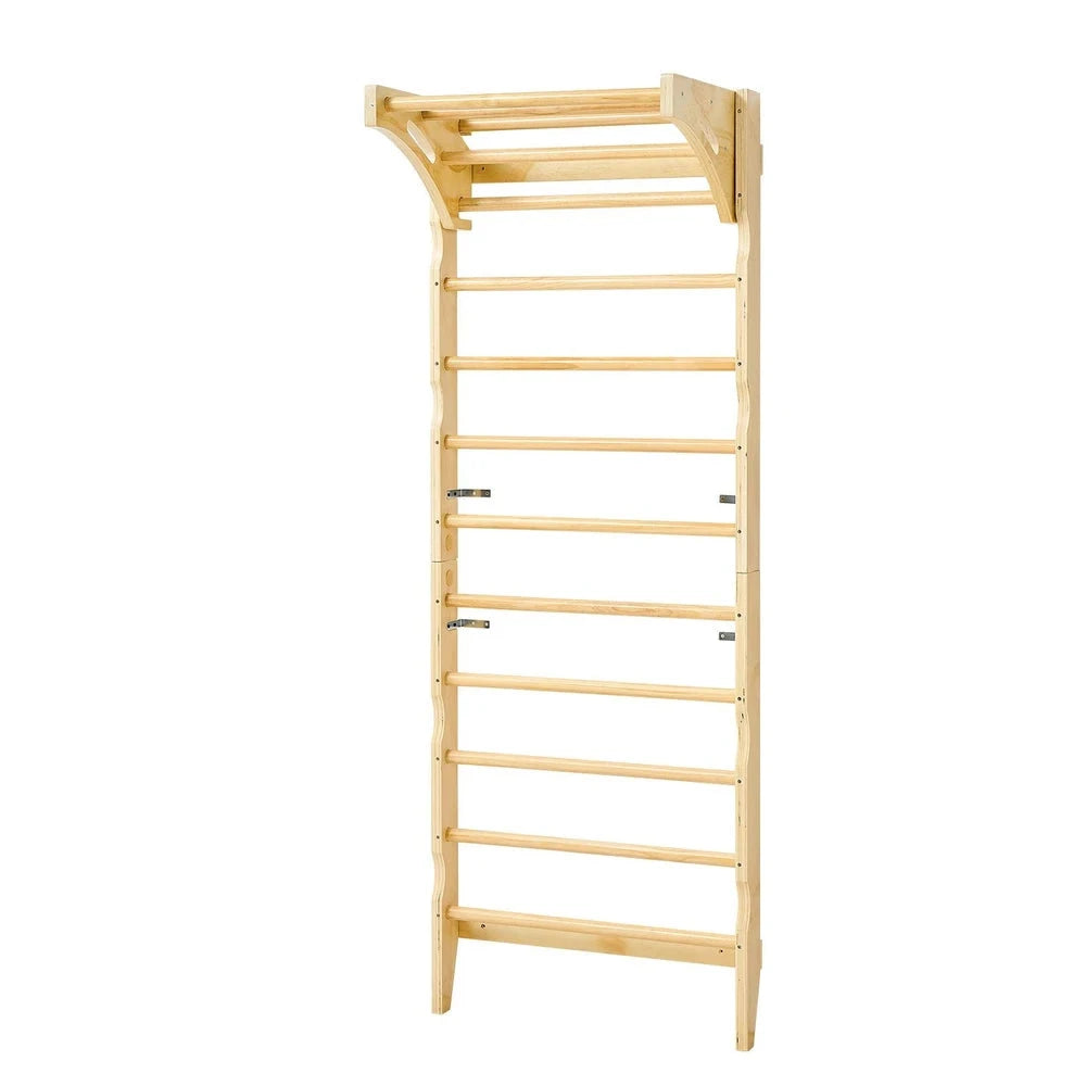 2-in-1 Swedish Ladder Wall Gym – Solid Wood Indoor Climbing Set for Kids