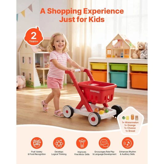 Interactive Kids Shopping Cart – Pretend Grocery Cart with Lights & Sounds