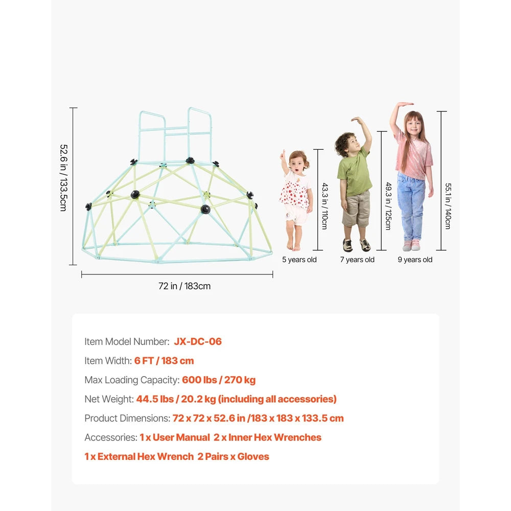 Geometric Dome Climber – Outdoor Backyard Jungle Gym for Kids