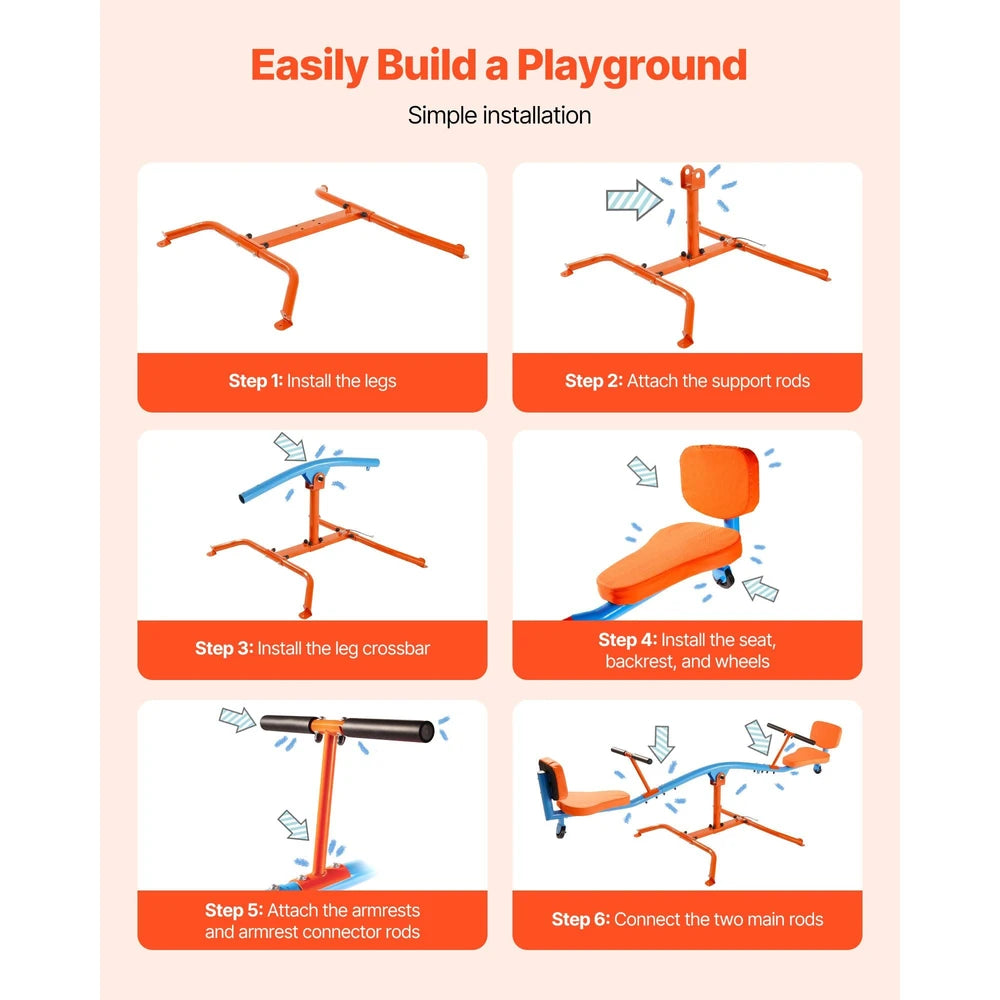 Rotating Kids Seesaw – 360° Spinning Backyard Teeter-Totter