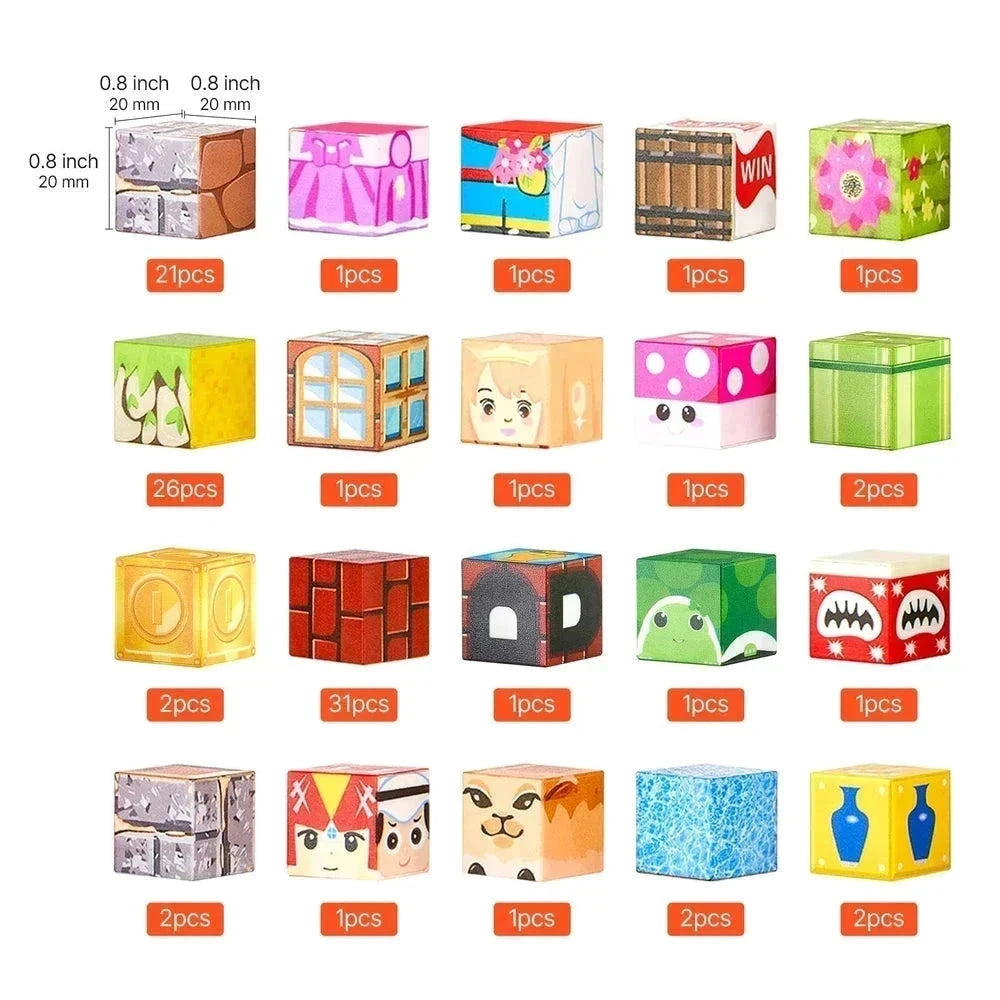 Magnetic Building Cubes 100 PCS – Castle STEM Construction Set, Ages 3+