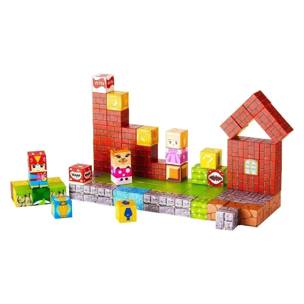 Magnetic Building Cubes 100 PCS – Castle STEM Construction Set, Ages 3+