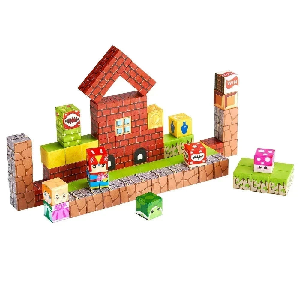 Magnetic Building Cubes 100 PCS – Castle STEM Construction Set, Ages 3+