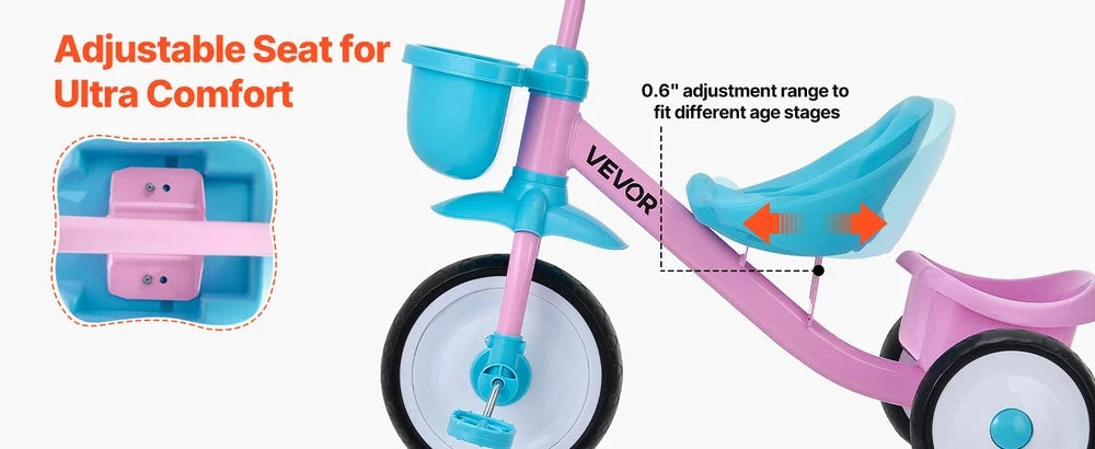 Toddler Tricycle – Adjustable Beginner Trike for Kids