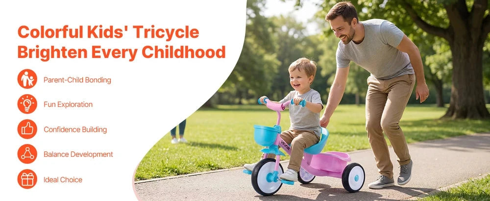 Toddler Tricycle – Adjustable Beginner Trike for Kids