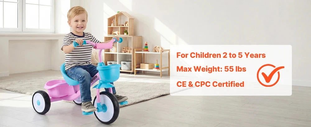 Toddler Tricycle – Adjustable Beginner Trike for Kids