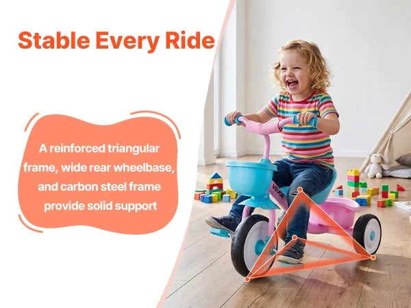 Toddler Tricycle – Adjustable Beginner Trike for Kids