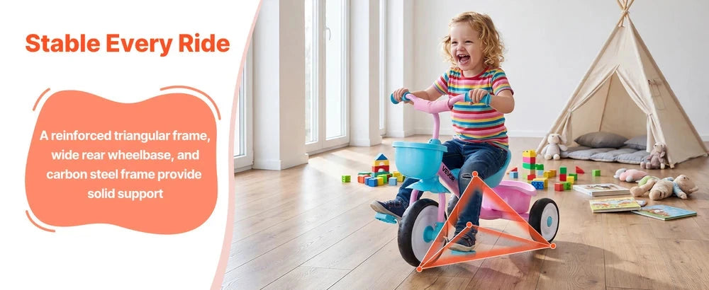Toddler Tricycle – Adjustable Beginner Trike for Kids