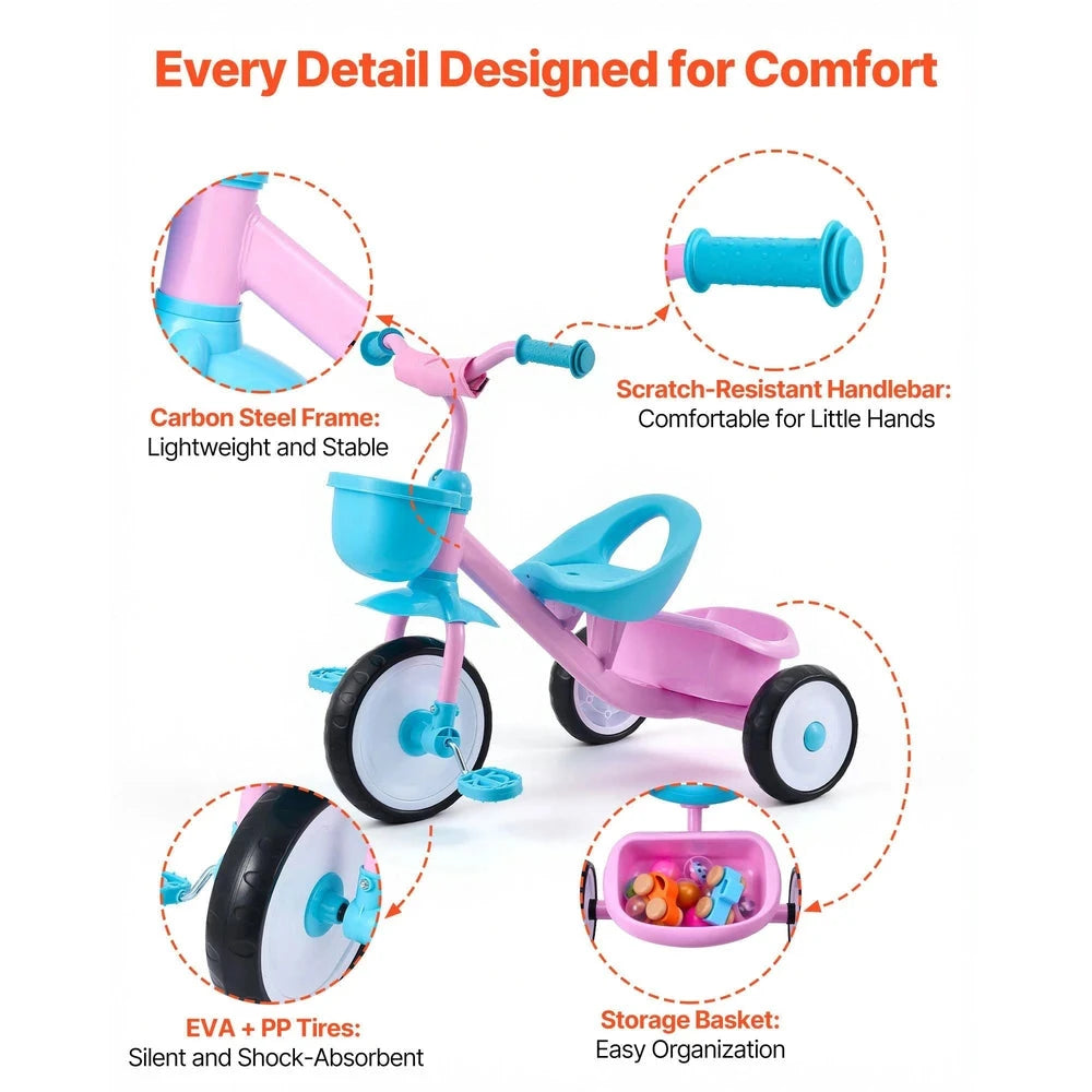 Toddler Tricycle – Adjustable Beginner Trike for Kids
