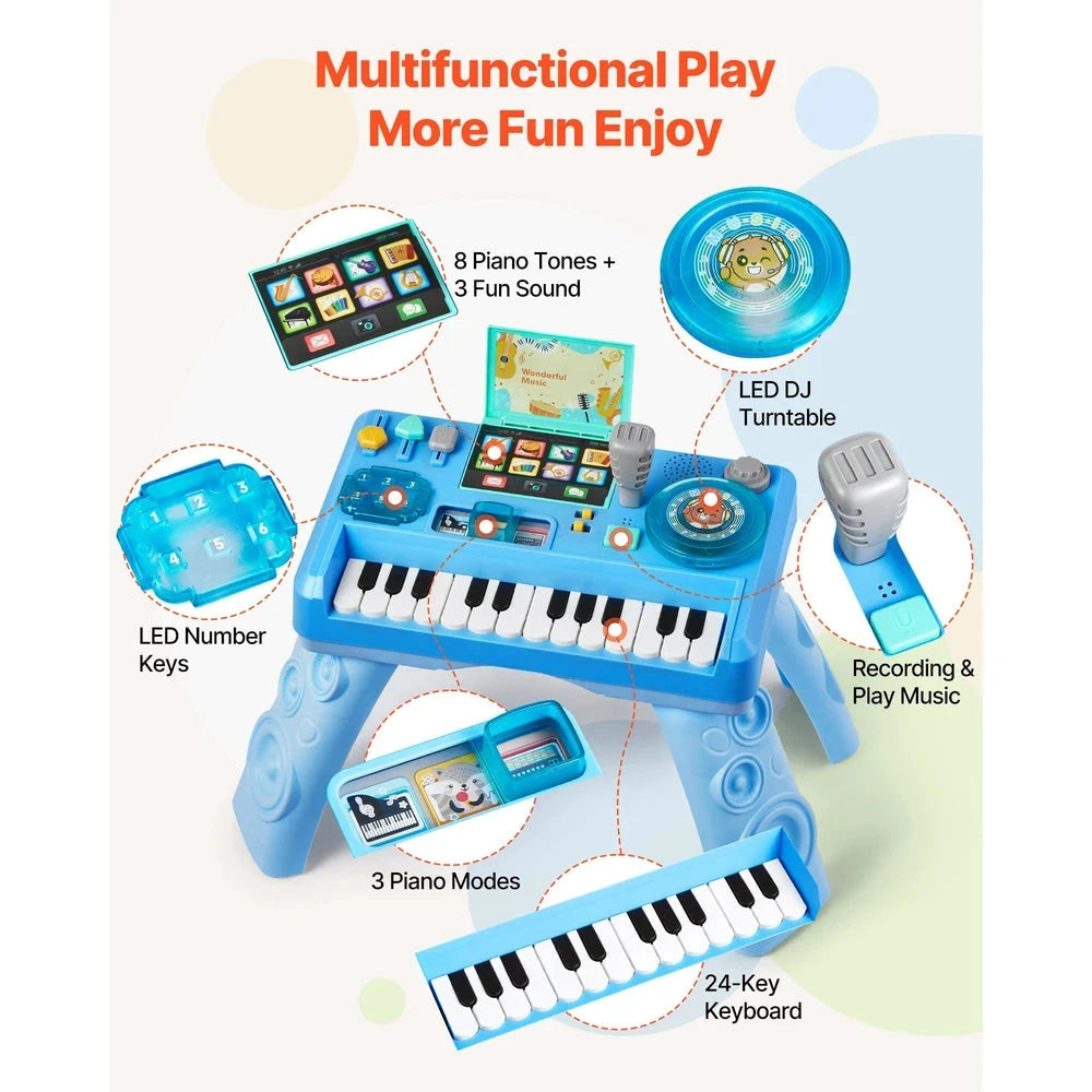 Interactive Toddler DJ Turntable – Musical Mixing Toy with Lights & 16 Games