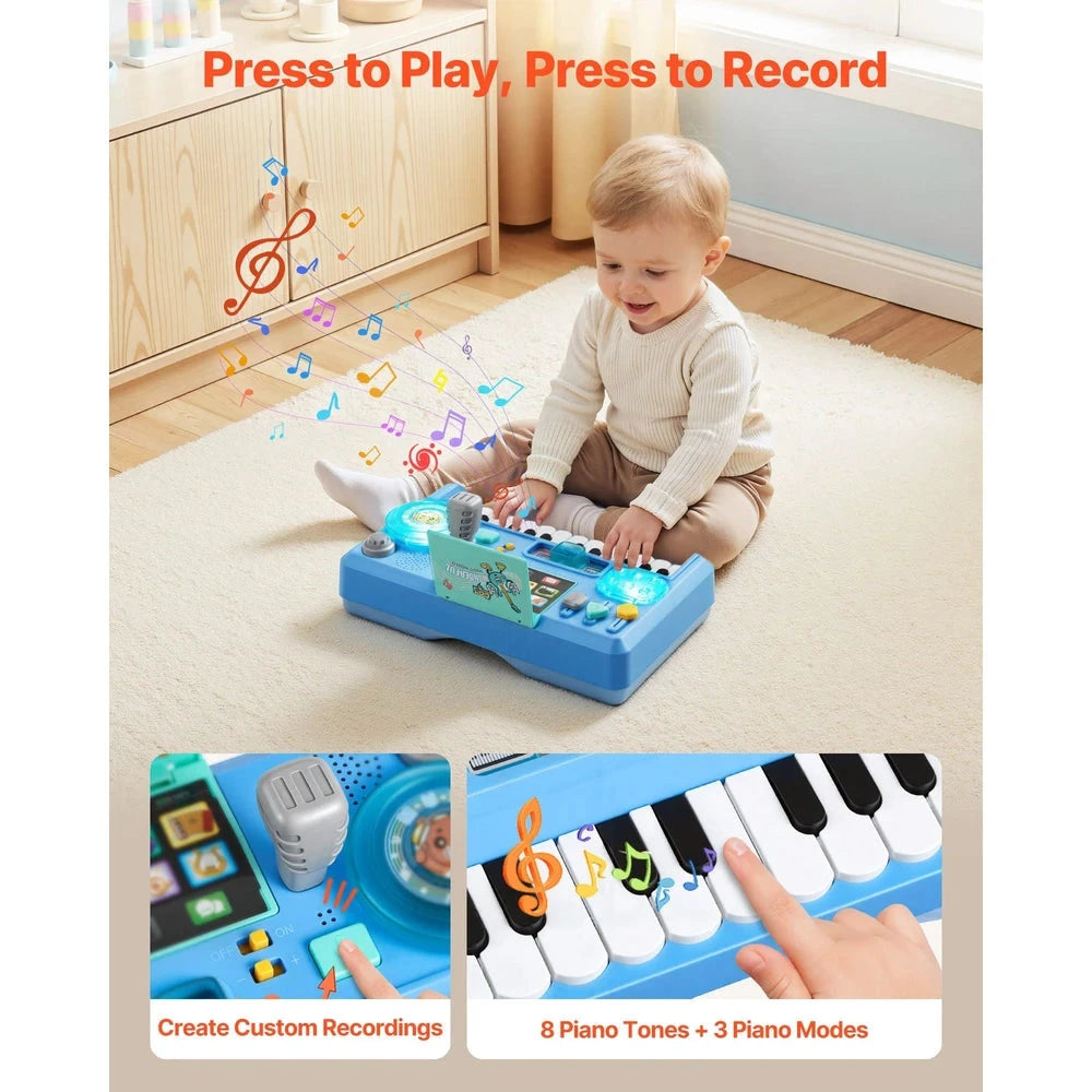 Interactive Toddler DJ Turntable – Musical Mixing Toy with Lights & 16 Games