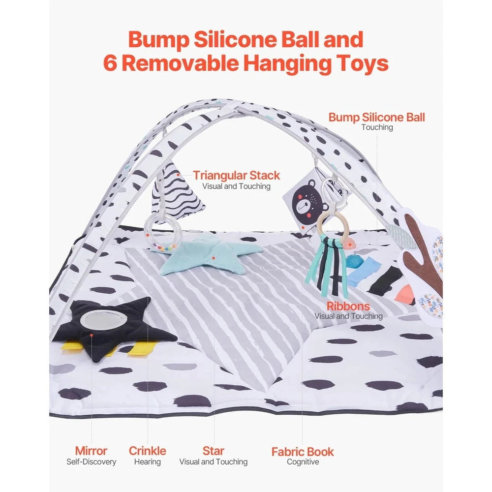 Baby Activity Play Mat – Tummy-Time Gym with Sensory Touch Balls