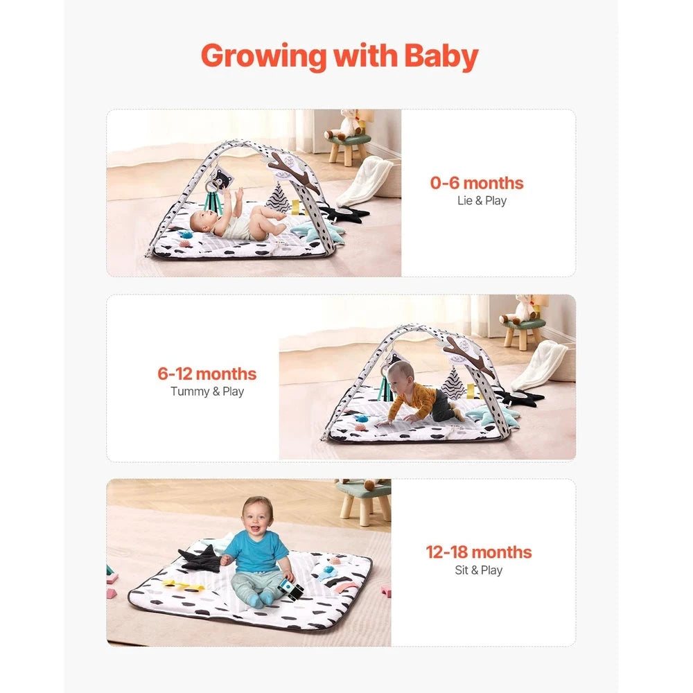 Baby Activity Play Mat – Tummy-Time Gym with Sensory Touch Balls