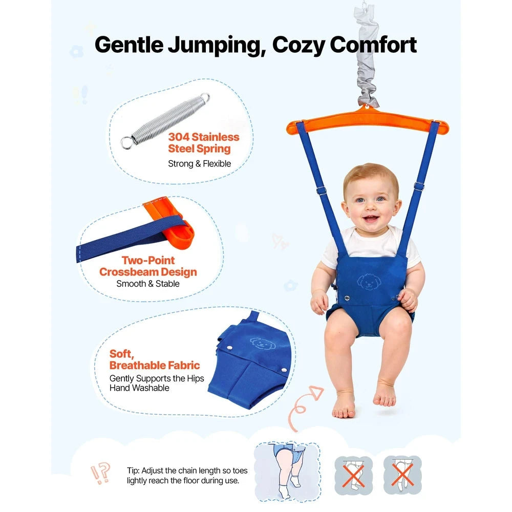2-in-1 Toddler Swing & Jumper – Indoor/Outdoor Bouncer with Plastic Seat