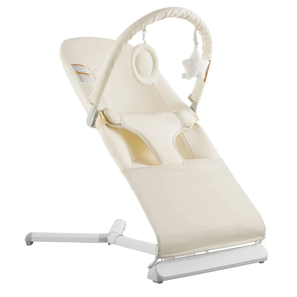 Folding Portable Infant Bouncer – Soothing Baby Bouncer Seat (Beige)