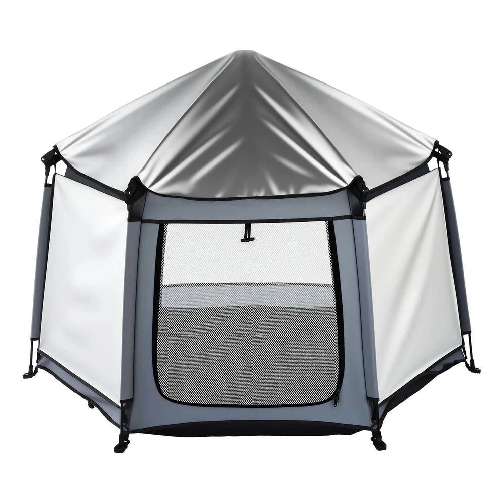 Portable Pop-Up Baby Playpen – Travel Play Yard with Protective Canopy