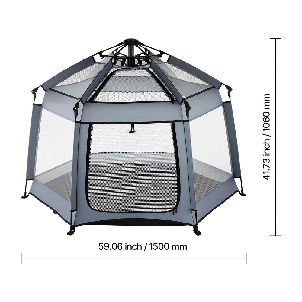 Portable Pop-Up Baby Playpen – Travel Play Yard with Protective Canopy