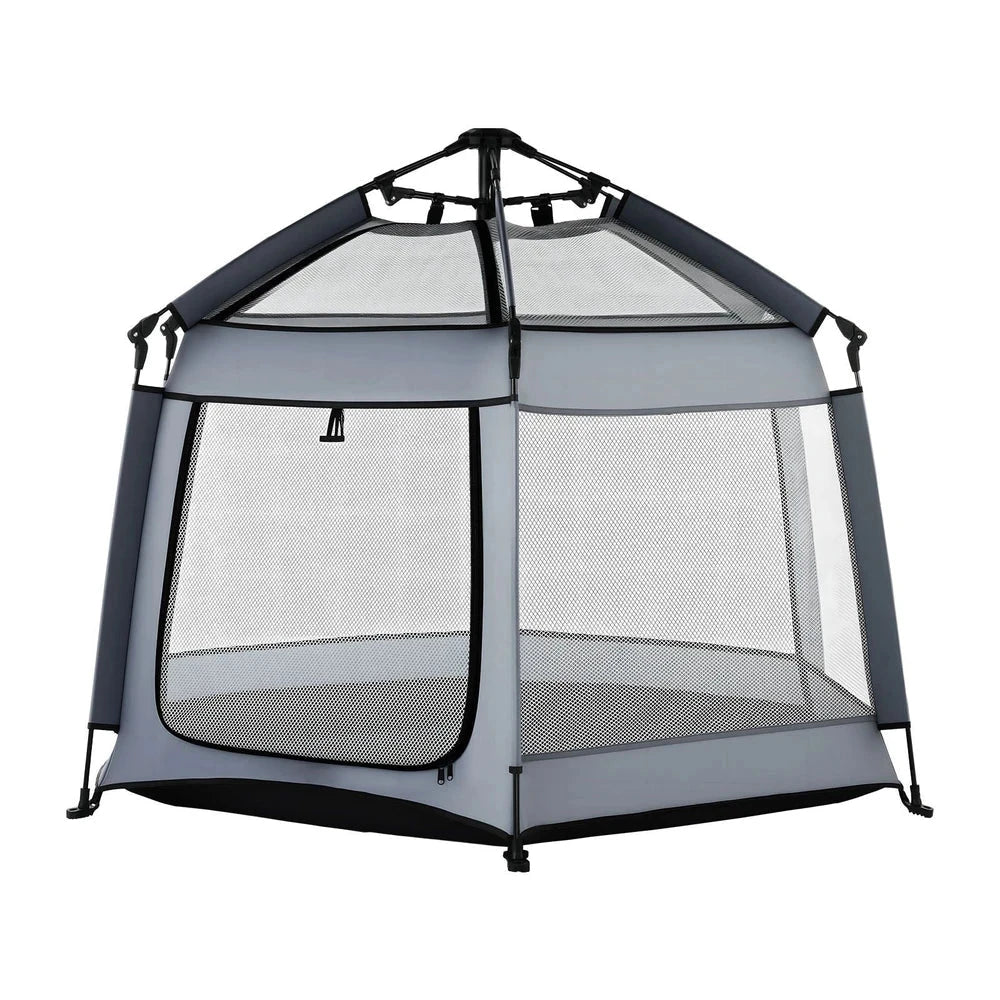 Portable Pop-Up Baby Playpen – Travel Play Yard with Protective Canopy
