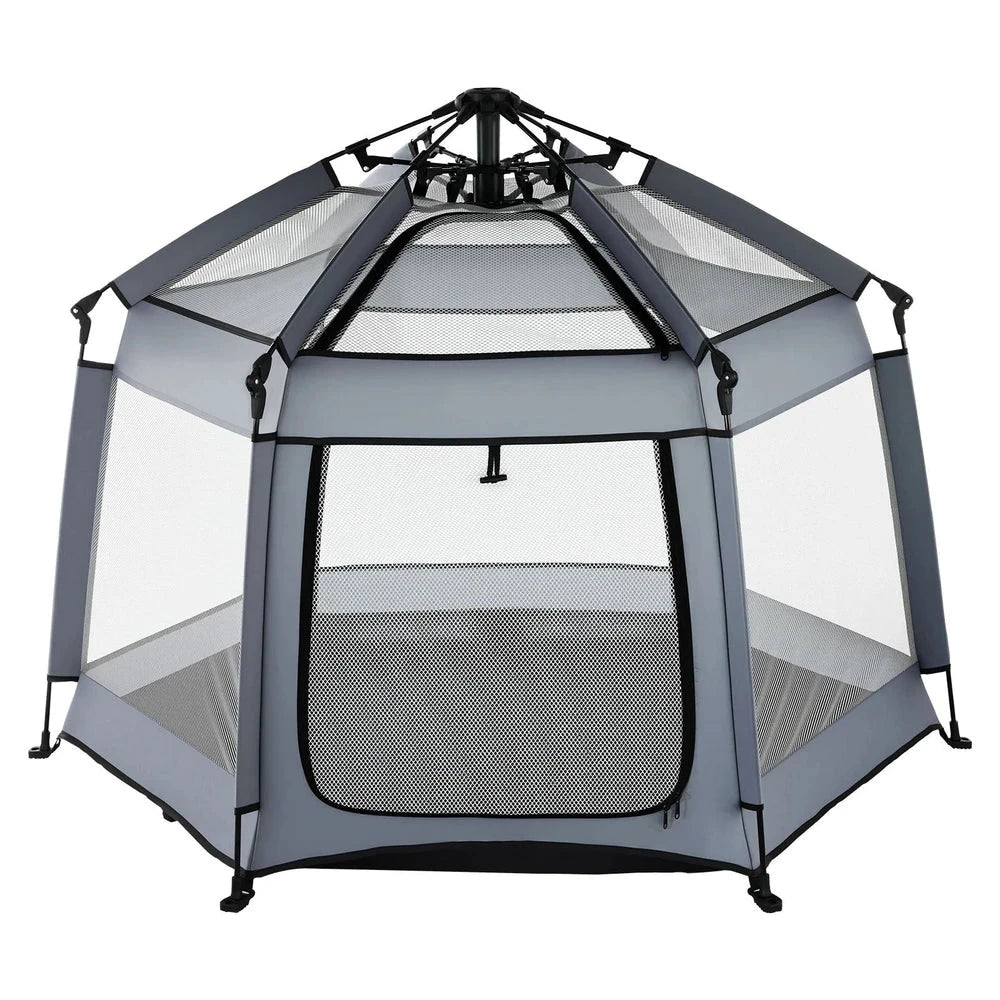 Portable Pop-Up Baby Playpen – Travel Play Yard with Protective Canopy