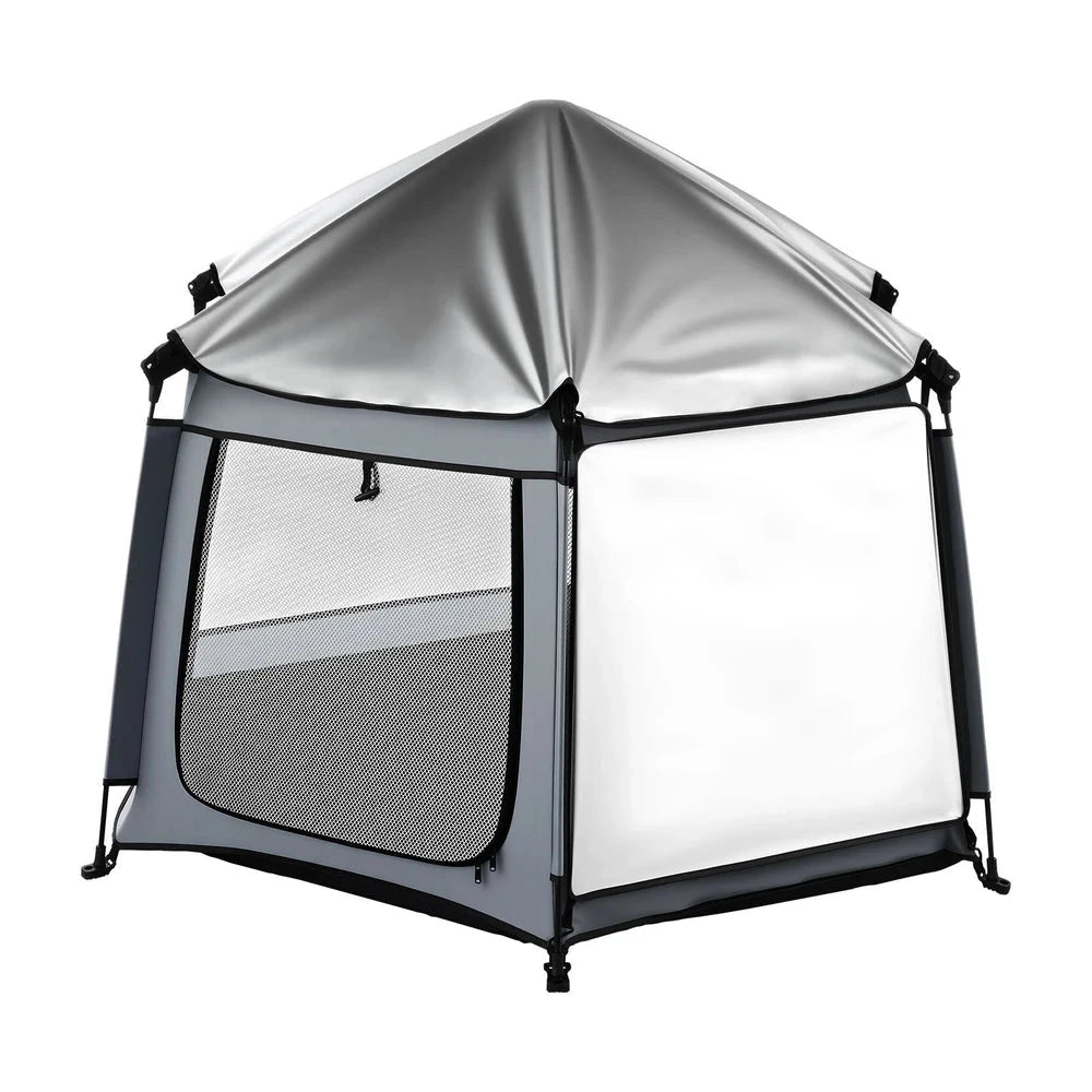 Portable Pop-Up Baby Playpen – Travel Play Yard with Protective Canopy
