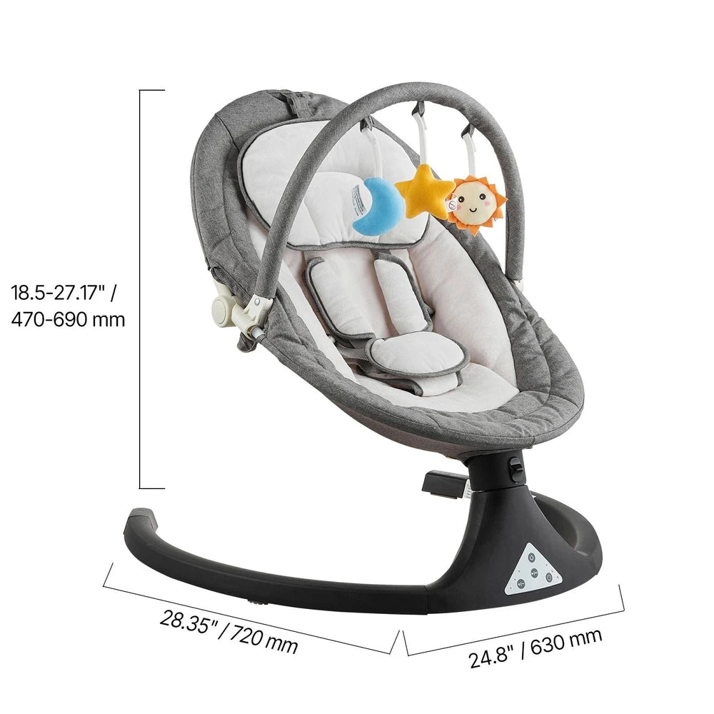 5-Speed Baby Rocker – Adjustable Infant Swing with 3 Recline Angles