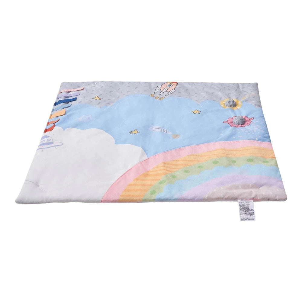Space-Themed Baby Activity Mat – Sensory Play Gym with Musical Rocket