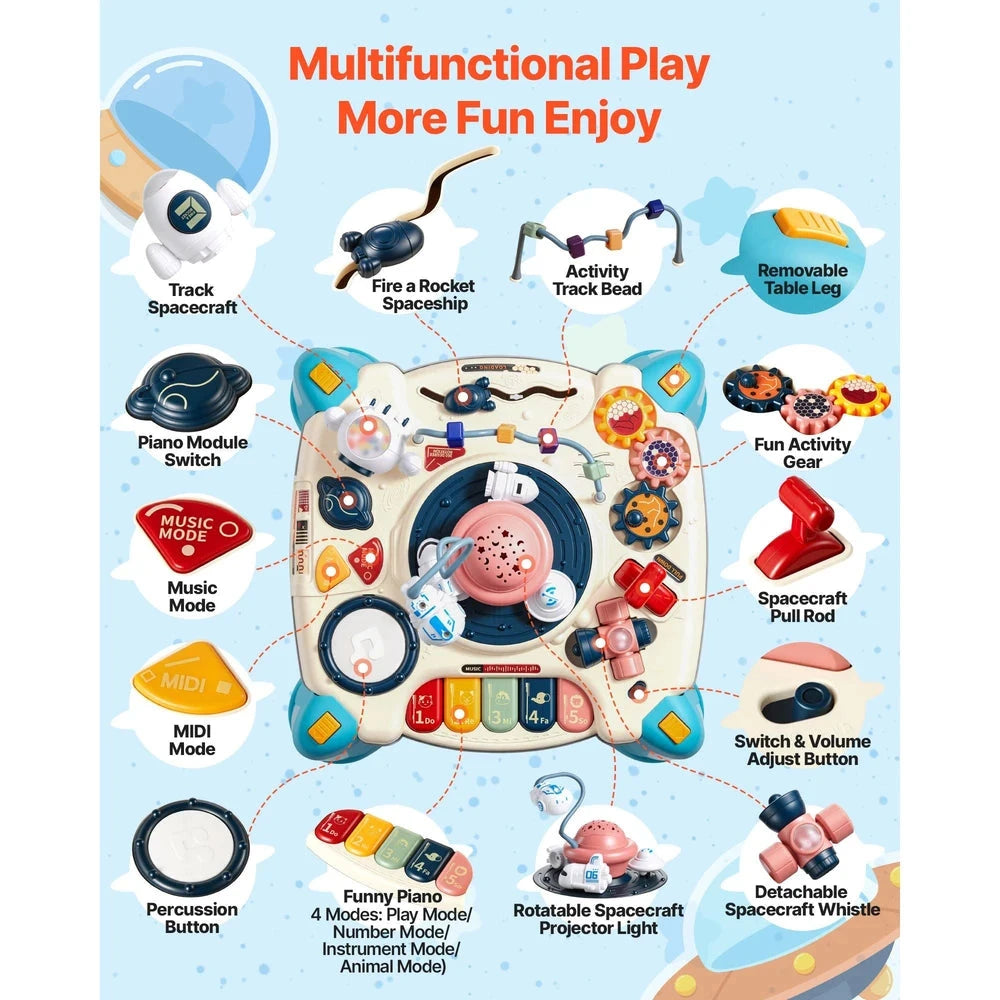 Spacecraft Musical Activity Table – Interactive Learning Desk with Space Games
