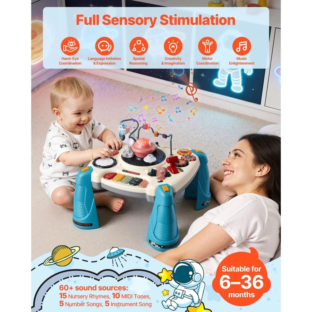 Spacecraft Musical Activity Table – Interactive Learning Desk with Space Games