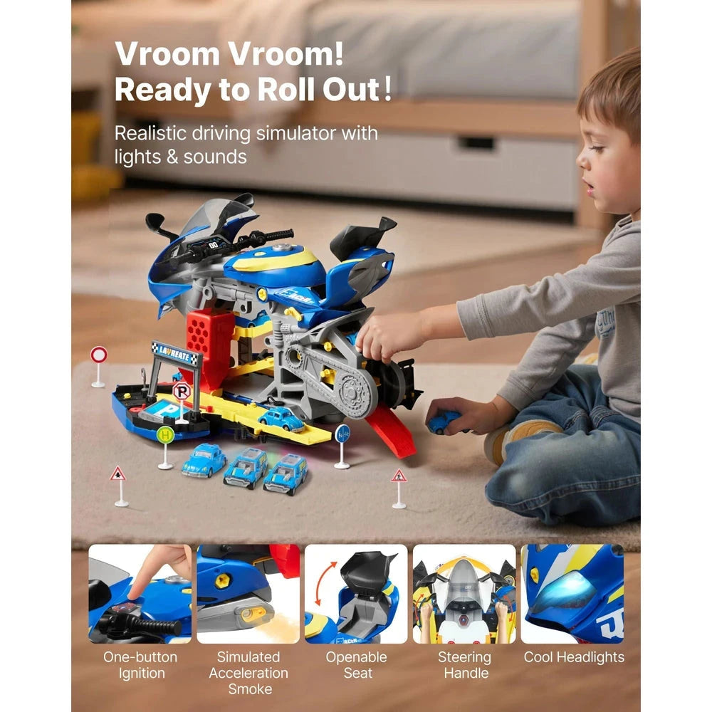 Motorcycle Mechanic Set 25 PCS – STEM Build-Your-Own Toy, Ages 3+ (Blue)