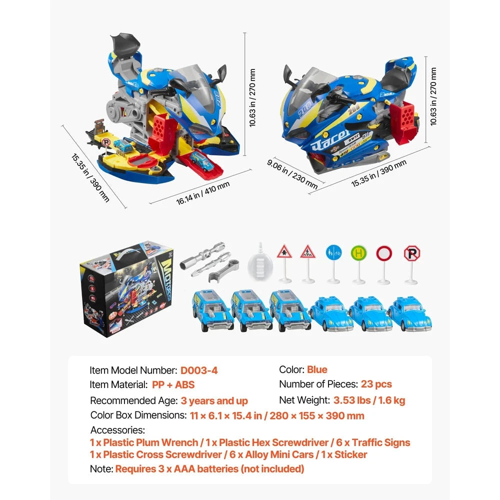 Motorcycle Mechanic Set 25 PCS – STEM Build-Your-Own Toy, Ages 3+ (Blue)