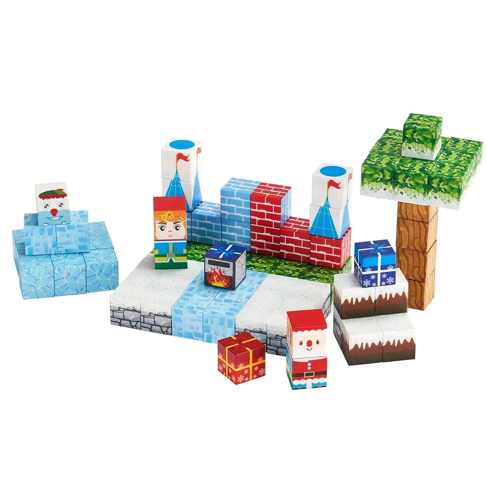 Magnetic Building Cubes 150 PCS – Glacier Castle STEM Construction Set, Ages 3+
