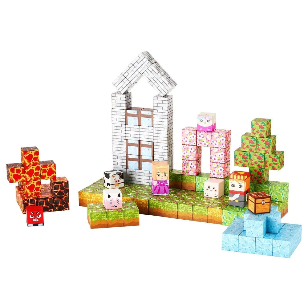 Magnetic Building Cubes 150 PCS – Forest Castle STEM Construction Set, Ages 3+