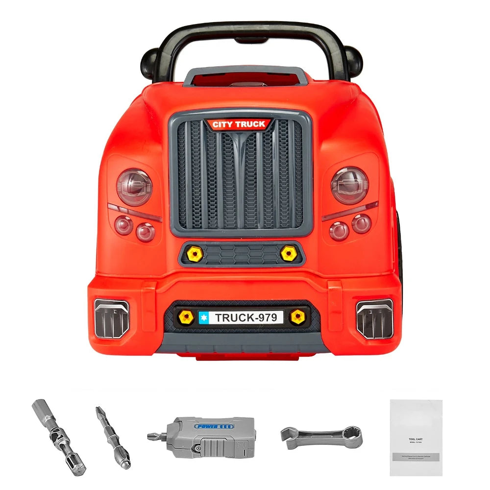 Car Engine Mechanic Set 60 PCS – STEM Build & Drive Toy, Ages 3+ (Red)