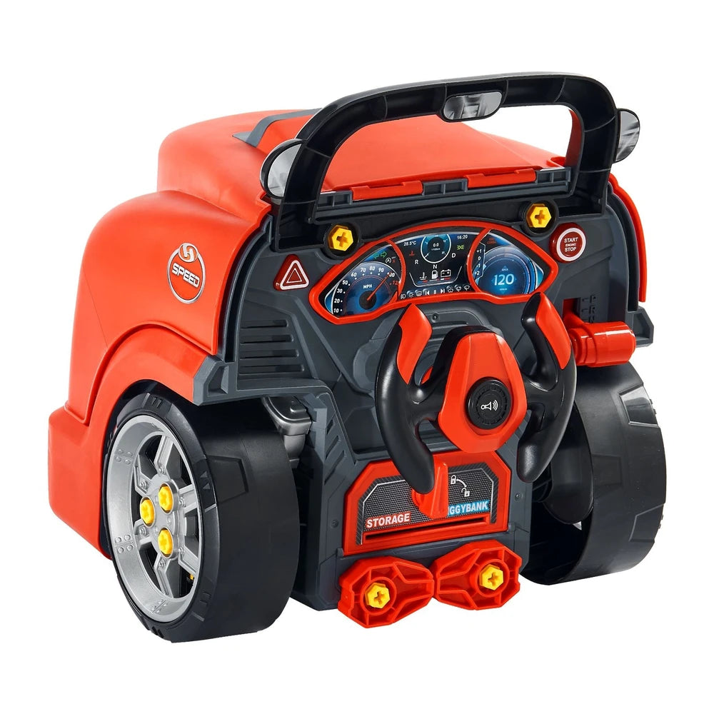 Car Engine Mechanic Set 60 PCS – STEM Build & Drive Toy, Ages 3+ (Red)