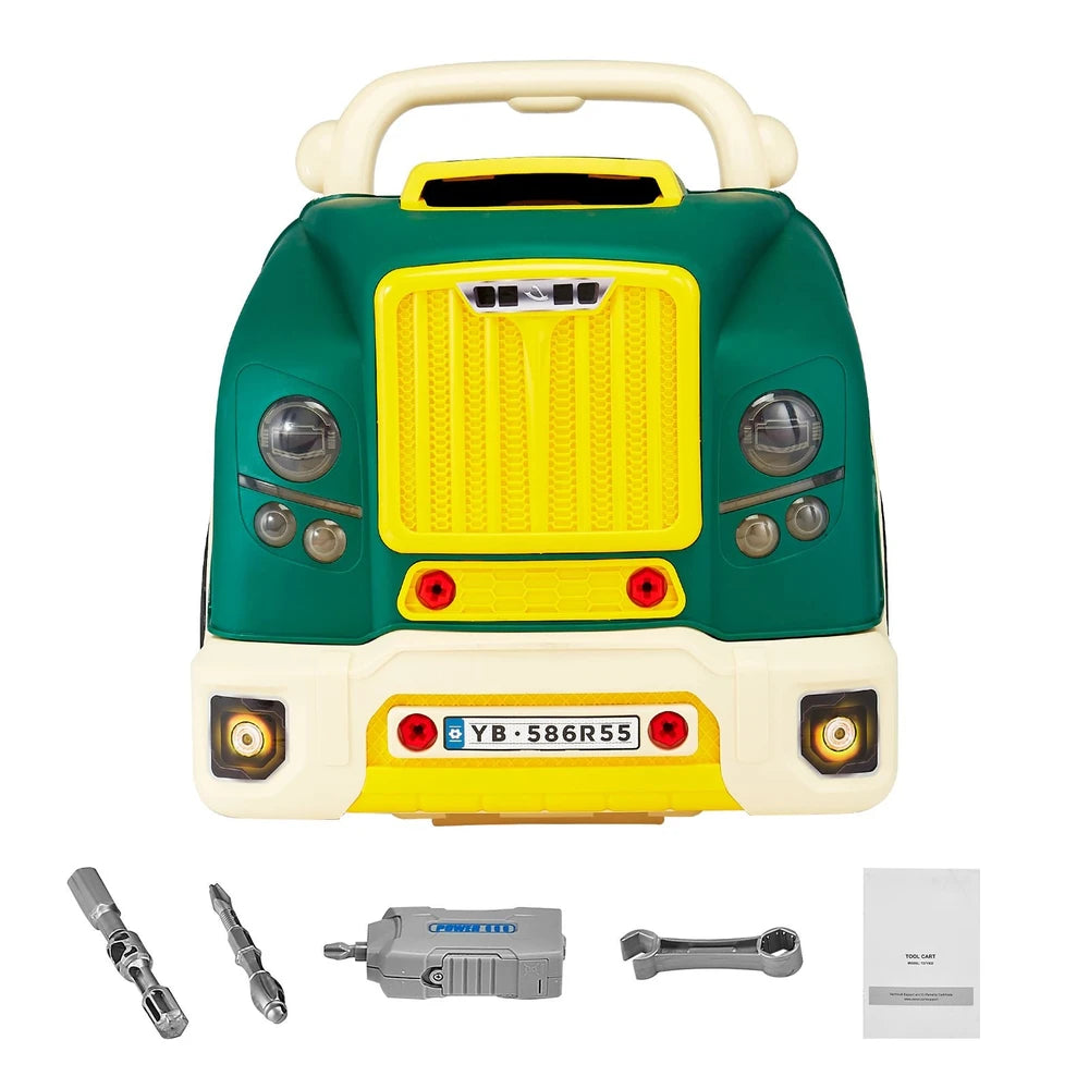 Car Engine Mechanic Set 60 PCS – STEM Build & Drive Toy, Ages 3+ (Green)