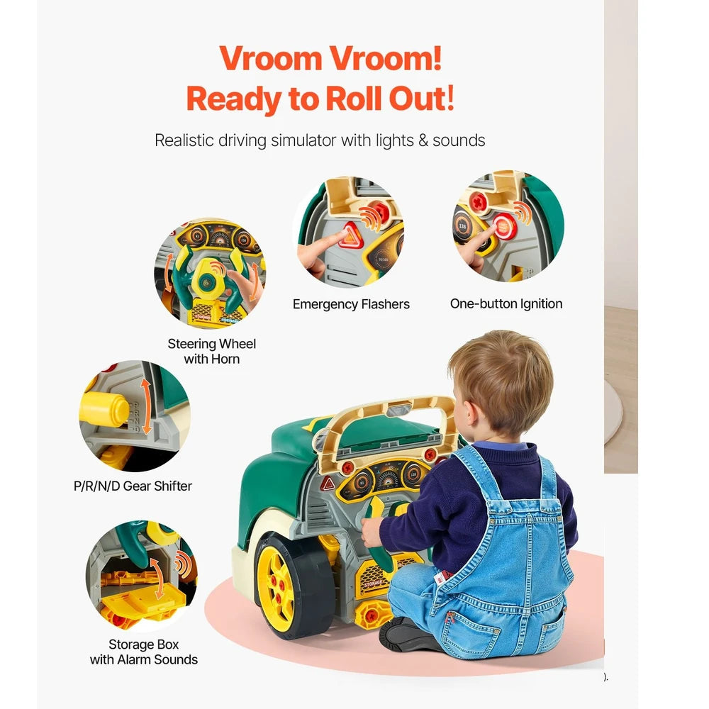 Car Engine Mechanic Set 60 PCS – STEM Build & Drive Toy, Ages 3+ (Green)
