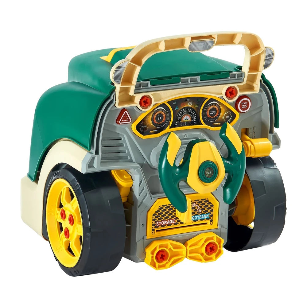 Car Engine Mechanic Set 60 PCS – STEM Build & Drive Toy, Ages 3+ (Green)