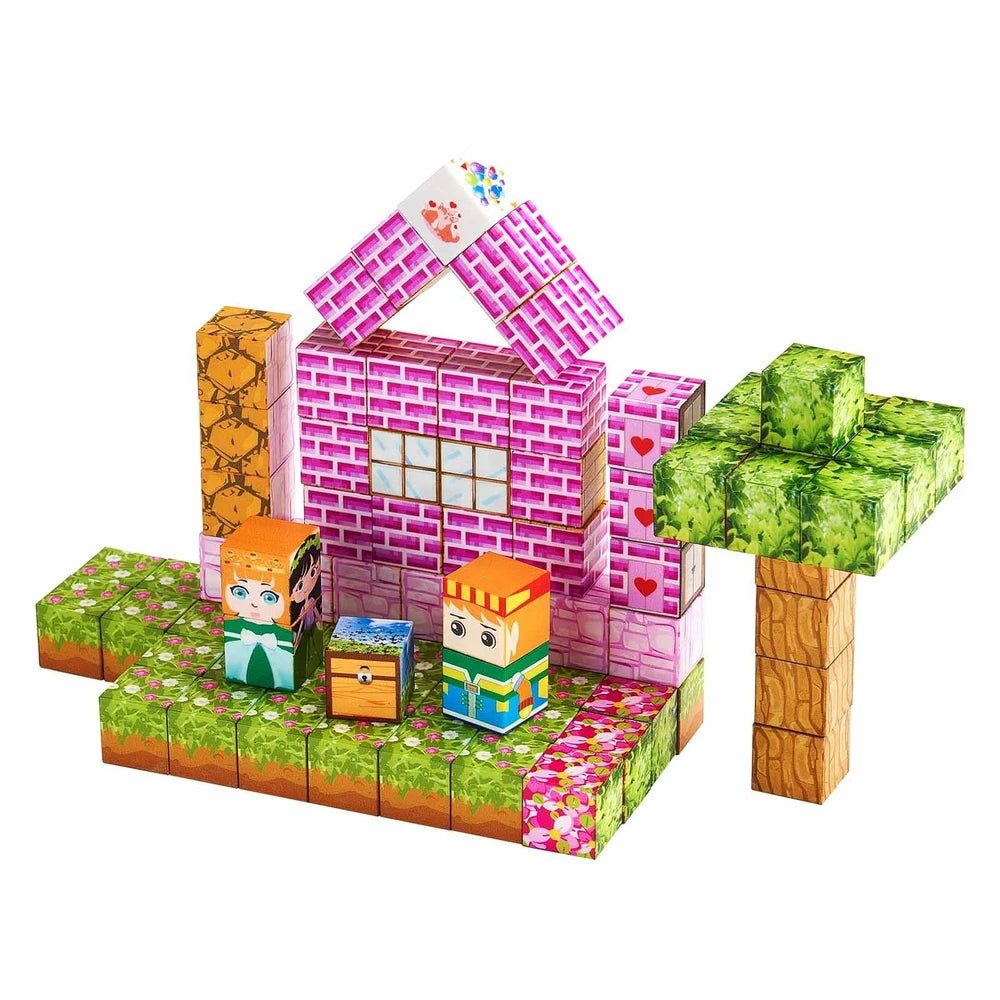 Magnetic Building Cubes 100 PCS – Princess Castle STEM Construction Set, Ages 3+