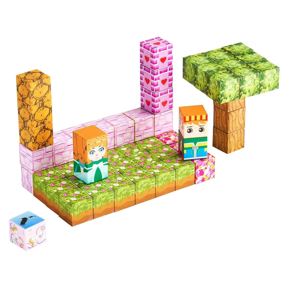 Magnetic Building Cubes 100 PCS – Princess Castle STEM Construction Set, Ages 3+