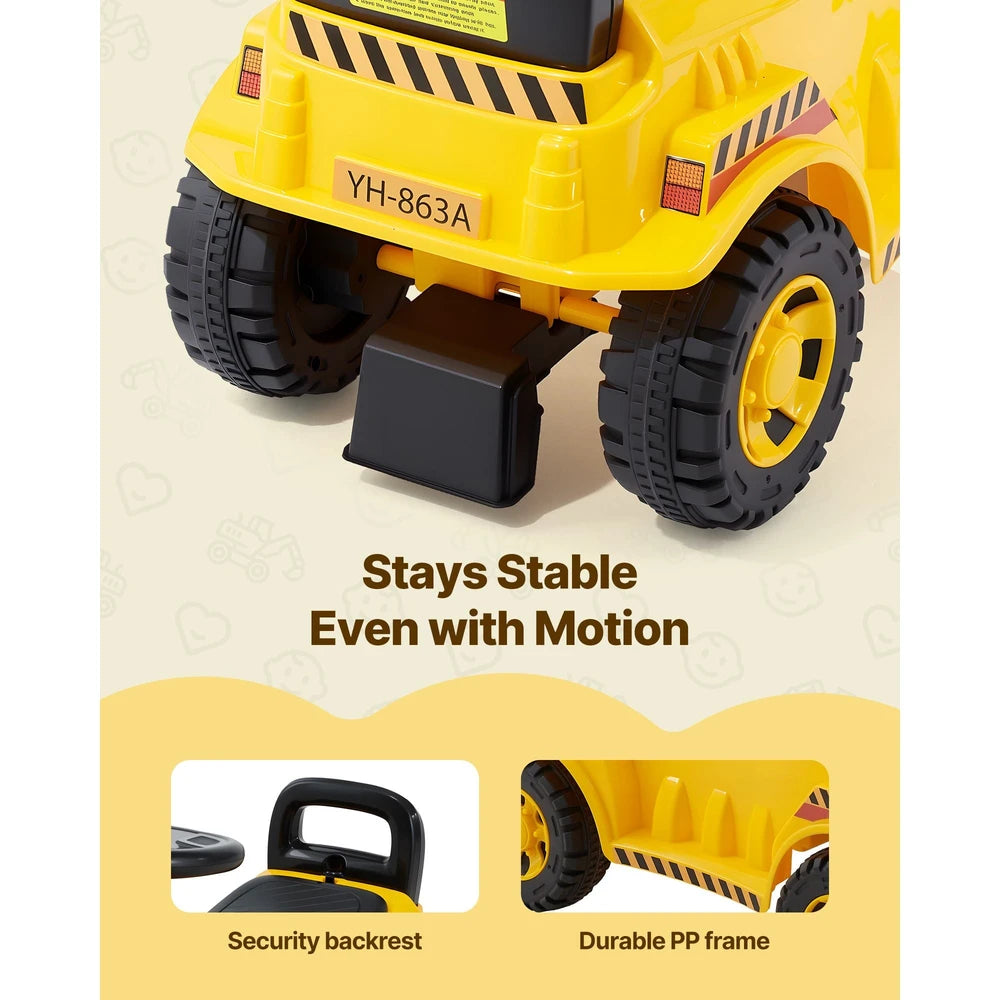 Toddler Ride-On Push Car – Construction-Themed Ride-On Racer