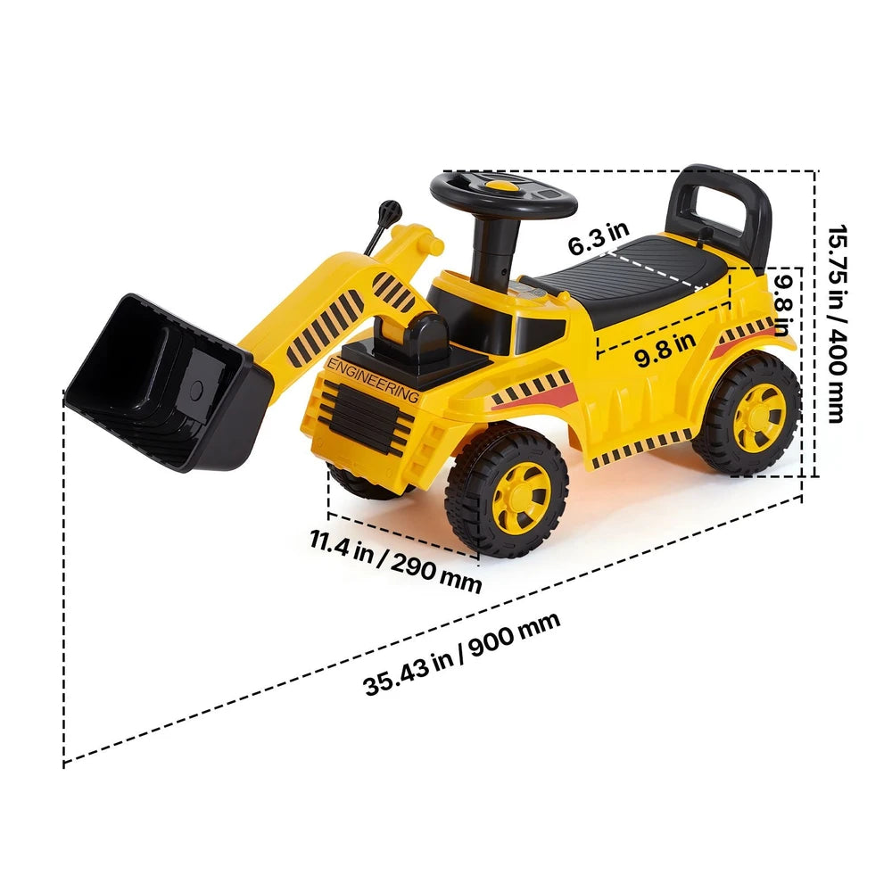 Toddler Ride-On Push Car – Construction-Themed Ride-On Racer