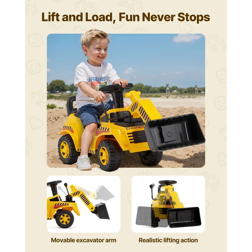 Toddler Ride-On Push Car – Construction-Themed Ride-On Racer