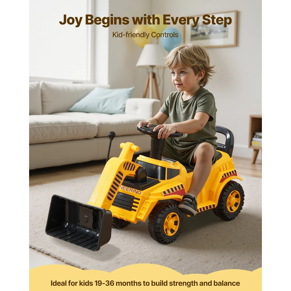 Toddler Ride-On Push Car – Construction-Themed Ride-On Racer
