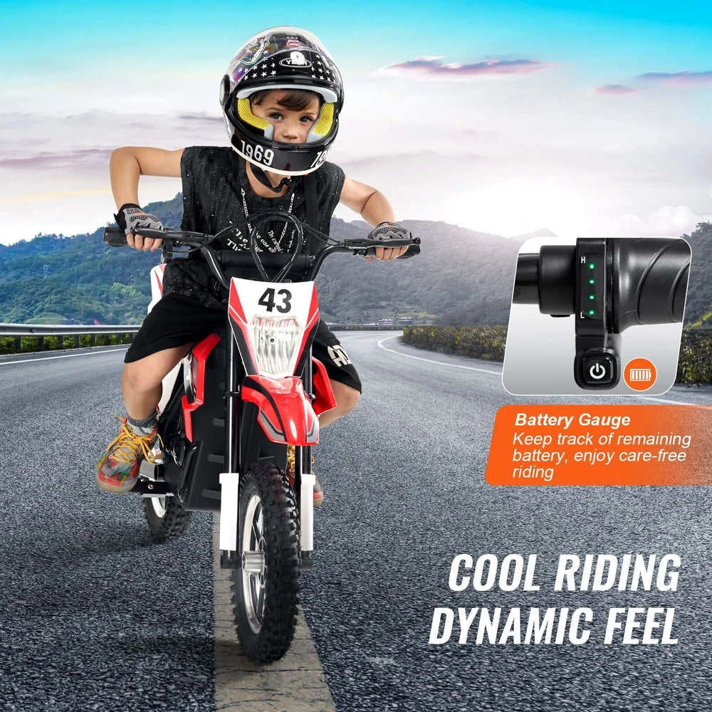 Kids 36V Electric Motorcycle – Battery-Powered Ride-On with Non-Slip Tires