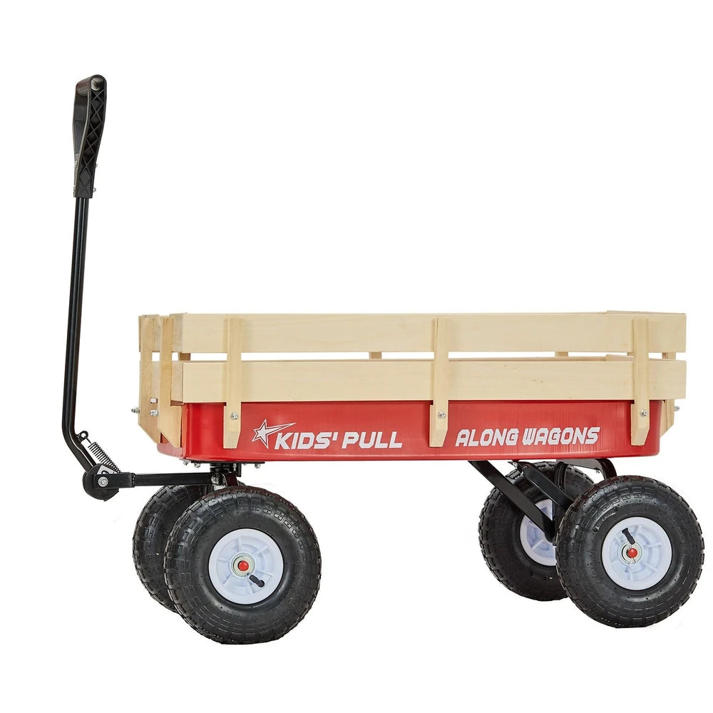 Pull-Along Wagon for Kids – Heavy-Duty Utility Wagon, 330 lb Capacity (Red)