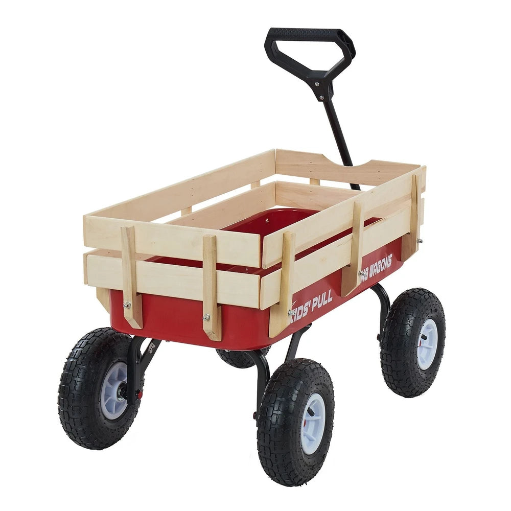 Pull-Along Wagon for Kids – Heavy-Duty Utility Wagon, 330 lb Capacity (Red)